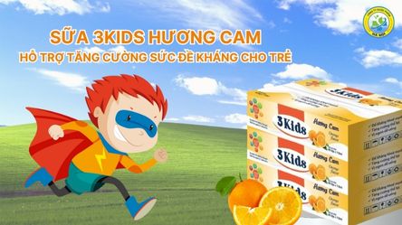 Sữa 3 kids hương cam hỗ trợ tăng cường sức đề kháng cho trẻ