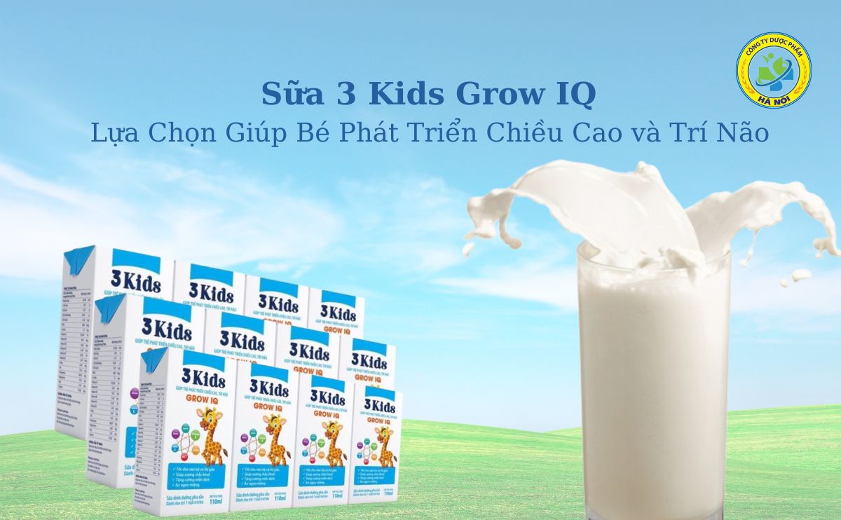 Sữa 3 Kids Grow IQ - Lựa chon phát triển chiều cao và trí não